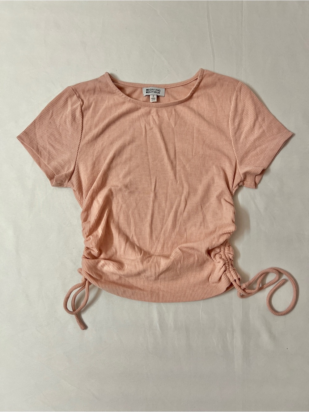 Beginning Boutique Pink Ribbed Jojo Crop Top Shirt